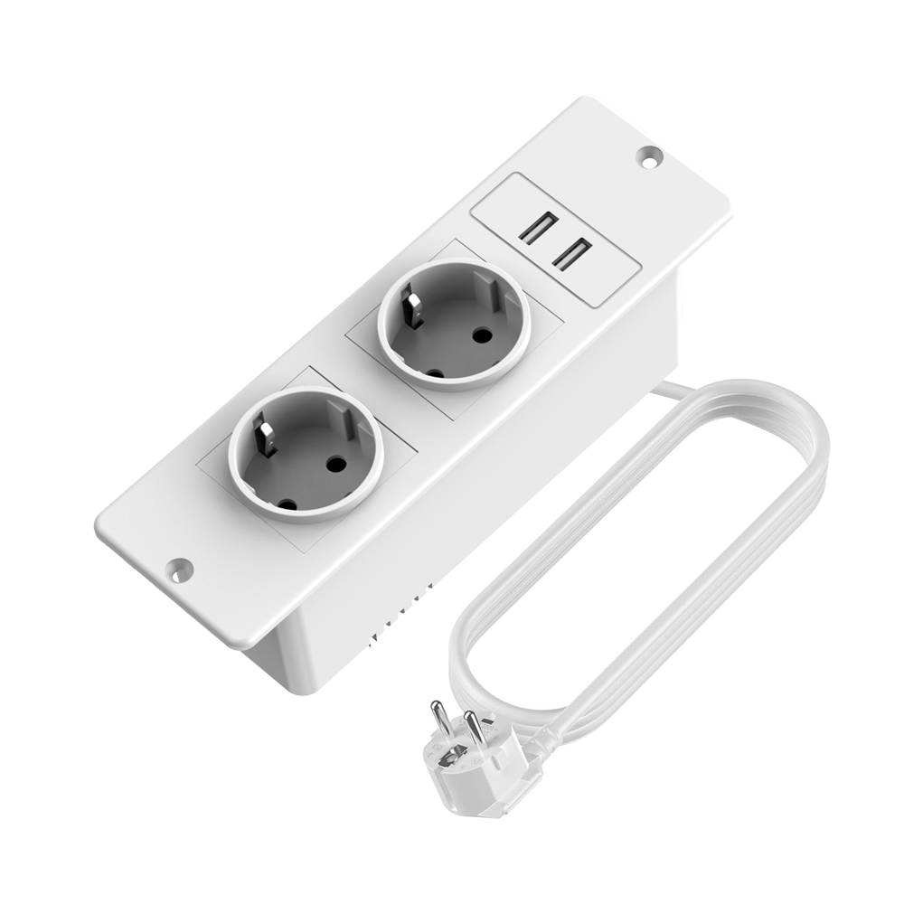 Commercial Kitchen Worktops - EU witte inbouw-stekkerdoos met 2 USB